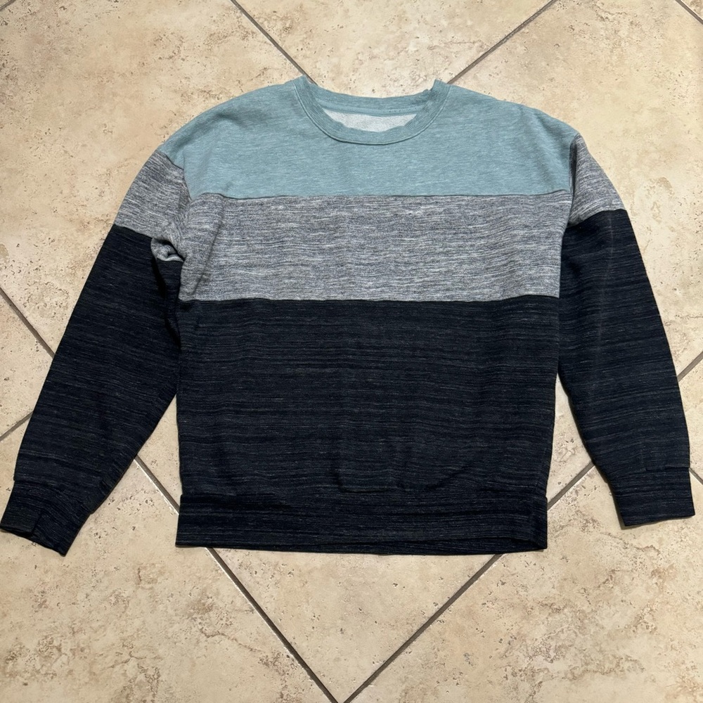 Reflex Women's Colorblock Crewneck Sweater - Light Blue, Gray, Black
